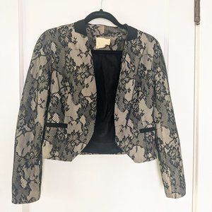 *EUC* Vintage Black and Nude Lace Luxury Blazer